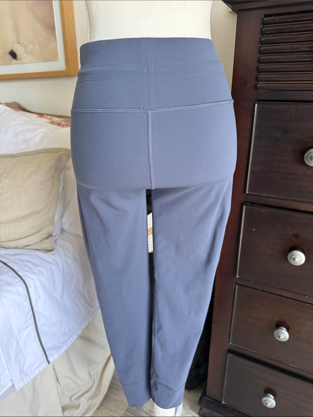 Kids High-Waist Drawstring Joggers in Slate Blue Co - Picture 5 of 7